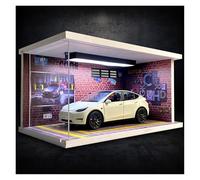 ZHRDWE Maquette Voiture Vitrine Garage pour Voiture Moulée sous Pression Tesla Model Y 1:24 Ornements Statiques Collection Véhicules Cadeaux Copie Fidèle l'Origine(Style 2)