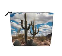 ZhRiYan Beaucoup de cactus faux chanvre trousse de maquillage - Trousse de toilette de voyage polyvalente, organiseur cosmétique réutilisable avec pochette à fermeture éclair, noir, taille unique