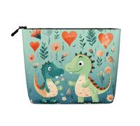 ZhRiYan Lovely Little Dinosaur Trousse de maquillage en chanvre pour bébé - Trousse de toilette de voyage polyvalente, organiseur cosmétique réutilisable avec pochette à fermeture éclair, noir, taille