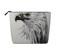 ZhRiYan Sketching an Eagle Faux Trousse de maquillage en chanvre - Trousse de toilette de voyage polyvalente, organiseur de cosmétiques réutilisable avec pochette à fermeture éclair, noir, taille