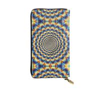 ZhRiYan Spiral Optical Illusion Gif Portefeuille long en cuir imprimé - Portefeuille tendance pour femme personnalisé avec poche pour pièces de monnaie, noir, taille unique, noir, taille unique, Noir