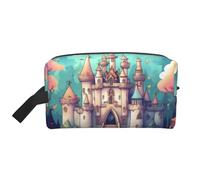 ZhRiYan Trousse à cosmétiques de voyage - Kit Dopp réutilisable avec château classique imprimé sur toute la face pour articles de toilette, maquillage, accessoires et plus encore, blanc, taille unique
