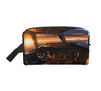 ZhRiYan Trousse à cosmétiques de voyage - Kit Dopp réutilisable avec cockpit d'avion imprimé sur toute la face pour produits de toilette, maquillage, accessoires et plus encore, blanc, taille unique