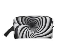 ZhRiYan Trousse à cosmétiques de voyage - Kit Dopp réutilisable avec illusion d'optique en spirale Impression intégrale pour produits de toilette, maquillage, accessoires, et plus encore, blanc