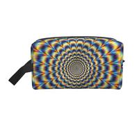 ZhRiYan Trousse à cosmétiques de voyage - Kit Dopp réutilisable avec illusion d'optique en spirale Impression intégrale pour produits de toilette, maquillage, accessoires, et plus encore, blanc