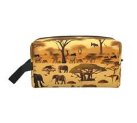 ZhRiYan Trousse à cosmétiques de voyage - Kit Dopp réutilisable avec impression intégrale d'animaux africains de la prairie pour produits de toilette, maquillage, accessoires, et plus encore, blanc