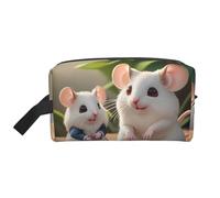 ZhRiYan Trousse à cosmétiques de voyage - Kit Dopp réutilisable avec impression intégrale des rats mère et enfant pour produits de toilette, maquillage, accessoires, et plus encore, blanc, taille