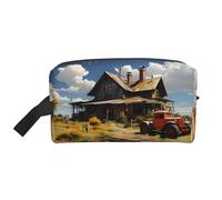 ZhRiYan Trousse à cosmétiques de voyage - Kit Dopp réutilisable avec impression intégrale du tracteur agricole Texas pour produits de toilette, maquillage, accessoires et plus encore, blanc, taille