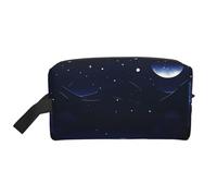 ZhRiYan Trousse à cosmétiques de voyage - Kit Dopp réutilisable avec vue nocturne bleue sereine impression intégrale pour produits de toilette, maquillage, accessoires et plus encore, blanc, taille