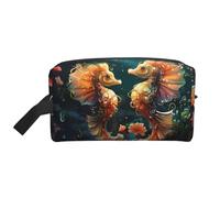 ZhRiYan Trousse à cosmétiques de voyage - Trousse Dopp réutilisable avec beau couple d'hippocampes imprimé sur toute la face pour les produits de toilette, le maquillage, les accessoires et plus