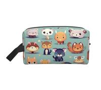ZhRiYan Trousse à cosmétiques de voyage - Trousse Dopp réutilisable avec de jolis petits animaux imprimés sur toute la face pour les produits de toilette, le maquillage, les accessoires et plus encore