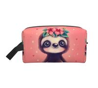 ZhRiYan Trousse à cosmétiques de voyage - Trousse Dopp réutilisable avec imprimé paresseux mignon sur toute la face pour articles de toilette, maquillage, accessoires et plus encore, blanc, taille