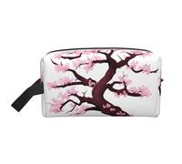 ZhRiYan Trousse à cosmétiques de voyage - Trousse Dopp réutilisable avec motif d'arbre de cerisier en fleurs sur toute la face pour produits de toilette, maquillage, accessoires et plus encore, blanc