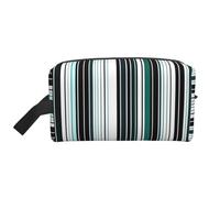 ZhRiYan Trousse à cosmétiques de voyage - Trousse Dopp réutilisable avec motif vertical imprimé sur toute la face pour produits de toilette, maquillage, accessoires et plus encore, blanc, taille