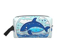 ZhRiYan Trousse à cosmétiques de voyage - Trousse Dopp réutilisable avec petite baleine nageant Impression intégrale pour produits de toilette, maquillage, accessoires et plus encore, blanc, taille