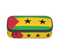ZhRiYan Trousse à crayons imprimée drapeau de la Slovaquie - Pochette de papeterie pour bureau et voyage - Compartiments spacieux, fermeture éclair, Drapeau de Sao Tomé-et-Principe, Taille unique