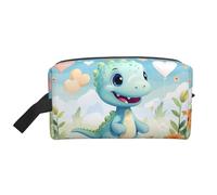 ZhRiYan Trousse à maquillage de voyage - Trousse Dopp réutilisable avec impression intégrale dinosaure d'amour pour articles de toilette, maquillage, accessoires et plus encore, blanc, taille unique