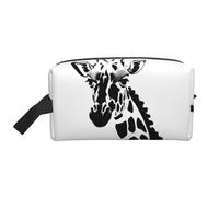 ZhRiYan Trousse à maquillage de voyage - Trousse Dopp réutilisable avec impression intégrale girafe noire et blanche pour produits de toilette, maquillage, accessoires et plus encore, blanc, taille