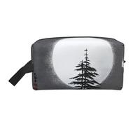 ZhRiYan Trousse à maquillage de voyage - Trousse Dopp réutilisable avec motif de pin lune, impression intégrale pour produits de toilette, maquillage, accessoires et plus encore, blanc, taille unique