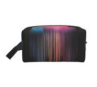 ZhRiYan Trousse de maquillage de voyage - Kit Dopp réutilisable avec impression intégrale colorée de pluie arc-en-ciel pour articles de toilette, maquillage, accessoires et plus encore, blanc, taille