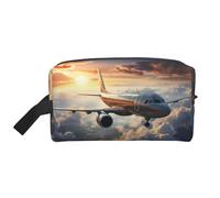 ZhRiYan Trousse de maquillage de voyage - Trousse Dopp réutilisable avec des avions qui s'envolent avec impression intégrale pour articles de toilette, maquillage, accessoires, et plus encore, blanc