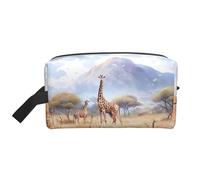 ZhRiYan Trousse de maquillage de voyage - Trousse Dopp réutilisable avec impression intégrale de girafe africaine savane africaine pour produits de toilette, maquillage, accessoires et plus encore