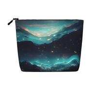 ZhRiYan Trousse de maquillage en chanvre avec impression d'étoiles de science-fiction - Organiseur cosmétique réutilisable, rangement quotidien, voyage d'affaires essentiel, Stars de science-fiction