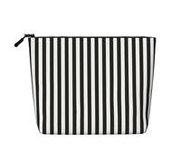 ZhRiYan Trousse de maquillage en chanvre avec imprimé drapeau de l'Islande - Organisateur cosmétique réutilisable, rangement quotidien, voyage d'affaires essentiel, Rayures noires et blanches, Taille