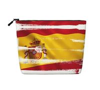 ZhRiYan Trousse de maquillage en chanvre avec imprimé drapeau du Venezuela - Organiseur cosmétique réutilisable, rangement quotidien, essentiel pour voyage d'affaires, Drapeau de l'Espagne, One Size