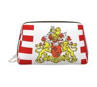 ZhRiYan Trousse de maquillage en cuir doré - Drapeau cosmétique de voyage du Sénat de Brême avec fermeture éclair, organiseur de toilette portable pour un usage quotidien, Or, One Size