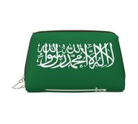 ZhRiYan Trousse de maquillage en cuir doré - Motif drapeau de l'Arabie saoudite avec fermeture éclair - Organiseur de toilette portable pour un usage quotidien, Or, One Size