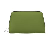 ZhRiYan Trousse de maquillage en cuir doré - Sacs cosmétiques de voyage solides avec fermeture éclair, organiseur de toilette portable pour un usage quotidien, Argent, One Size