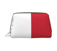 ZhRiYan Trousse de maquillage en cuir doré - Trousse de maquillage de voyage avec drapeau de Malte avec fermeture éclair, organiseur de toilette portable pour un usage quotidien, Or, One Size