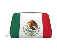 ZhRiYan Trousse de maquillage en cuir doré - Trousse de maquillage de voyage avec drapeau du Mexique avec fermeture éclair, organiseur de toilette portable pour un usage quotidien, Or, One Size