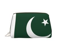 ZhRiYan Trousse de maquillage en cuir doré - Trousse de maquillage de voyage avec drapeau du Pakistan avec fermeture éclair, organiseur de toilette portable pour un usage quotidien, doré, One Size