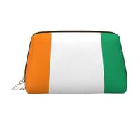 ZhRiYan Trousse de maquillage en cuir doré - Trousse de toilette de voyage avec drapeau de la Côte d'Ivoire avec fermeture éclair, organiseur de toilette portable pour un usage quotidien, Or, One Size