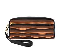 ZhRiYan Vast Desert Print Petite trousse de maquillage en cuir - Trousse de toilette de voyage pour femme - Réutilisable avec fermeture éclair - Noir - Taille unique, Noir , Taille unique