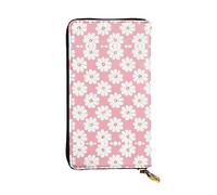 ZhRiYan White Chrysanthemum Texture Chart Print Portefeuille Long Clutch en cuir - Portefeuille tendance personnalisé pour femme avec poche pour pièces de monnaie, noir, taille unique, noir, taille