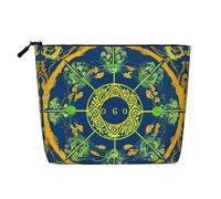 ZhRiYan Yin Yang Totem Trousse de maquillage en faux chanvre - Trousse de toilette de voyage polyvalente, organiseur cosmétique réutilisable avec pochette à fermeture éclair, noir, taille unique, noir