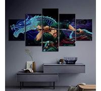 ZHRMGHG Sport sur Toile Peintur Anime One Piece Zoro 5 Panneau Mural Art Image Home Decor pour Salon Photo sur Toile Poster des Illustrations