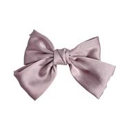 ZHROKNM Barrette à Cheveux en Satin à Deux Couches avec nœud Papillon for Femme, Grande Barrette à Cheveux Solide for Queue de Cheval, Accessoires for Cheveux, Couvre-Chefs(Short Gray Purple)