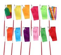 ZHSOAO 12pcs 2 Meters Rhythmic Gymnastics Ribbon with Stick Children Dancing Streamers Riband Rod for Gymnastics pour Enfants Danse Artistique