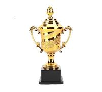 ZHSOAO 3pcs Plastic Model Gold Trophy Awards School Rewarding Supply Competition Soccer Basketball Prize Cup Craft Souvenirs pour Événements(24.5cm)