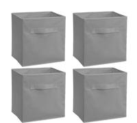ZHSOAO 4PCS Clothes Storage Box Large Capacity Square Without Lid Foldable Non-Woven & Snacks Organizer pour Organiser Les Chambres(Grey)
