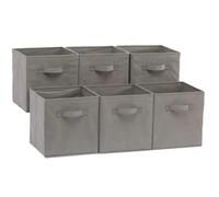 ZHSOAO 6PCS Grey Uncovered Square Storage Box With Foldable Fabric For Household Use, Snacks, And Miscellaneous Items Sorting Basket pour Organiser Les Chambres