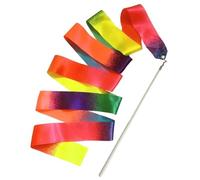 ZHSOAO 8pcs 2M Dance Ribbon Kid Sport Performance Strip with Twirling Stick Rhythmic Dance Ribbon Art Gymnastics Ribbon for Art Dances pour Enfants Danse Artistique(White)