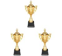 ZHSOAO Gold Plastic Trophy Basketball Football 8.5 inch Game Match Winners Award for Championships Tournaments pour Événements(21.5cm 3PCS)