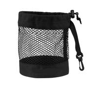 ZHSOAO Sac de Rangement for balles Golf à Cordon, Pochette en Nylon Filet léger, Porte-Accessoires et Outils pour Balles de Golf(Black Medium)