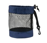 ZHSOAO Sac de Rangement for balles Golf à Cordon, Pochette en Nylon Filet léger, Porte-Accessoires et Outils pour Balles de Golf(Dark Blue Medium)