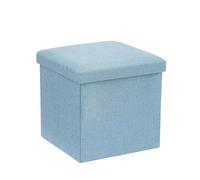 ZHSOAO Tabouret de Rangement en Tissu, Banc à Chaussures Pliable Multifonctionnel, boîte Assise, Organisateur Repose-Pieds, Tabouret ménage Coton et Lin pour Salon, Chambre(Blue)